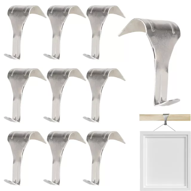 10pcs Silver Metal Picture Rail Hook Holder S Shaped Heavy Duty Durable Hardware