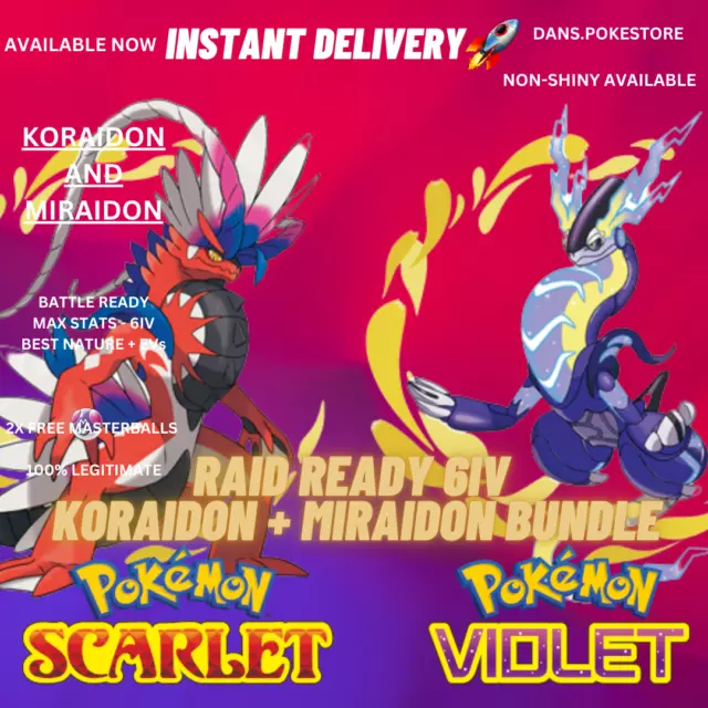 KORAIDON MIRAIDON 6IV Pack for Pokemon Scarlet and Violet