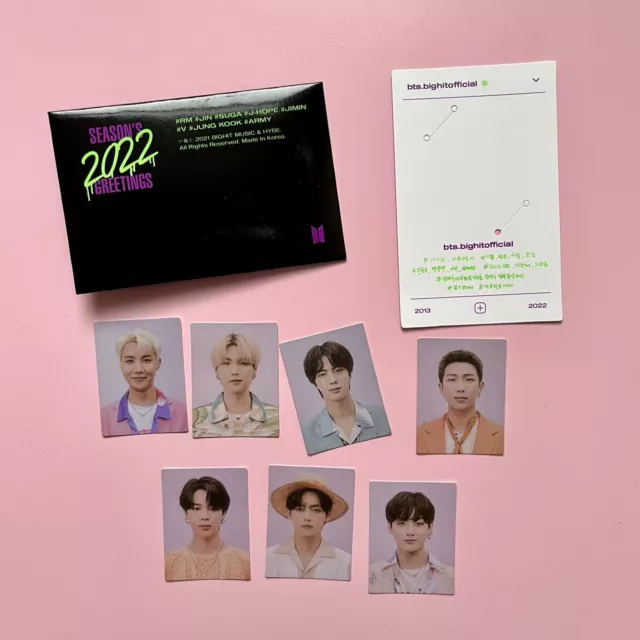 BTS SEASON'S GREETINGS 2022 mini ID photocards set. Bangtan kpop ARMY
