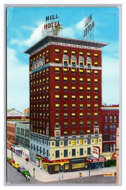Omaha NE Nebraska Hill Hotel Center of Town Aerial View Chrome Postcard