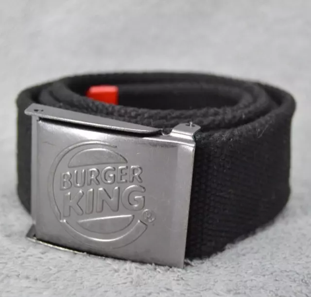 Burger King Canvas Belt Silver Metal Buckle Black Small Employee Crew Fast Food