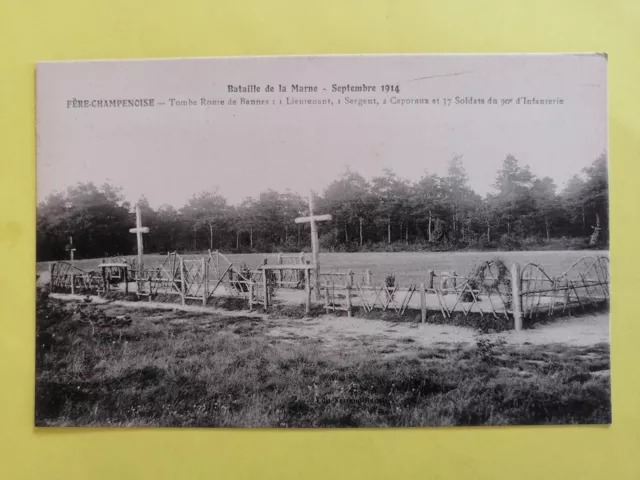 CPA War September 1914 FERRE CHAMPAGNE (Marne) TOMBS road to BANNES....