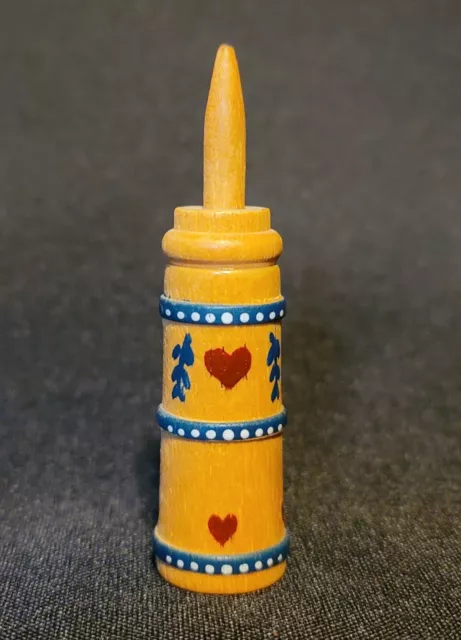 Vintage Hand Painted Wooden Dollhouse Miniature Butter Churn - Taiwan