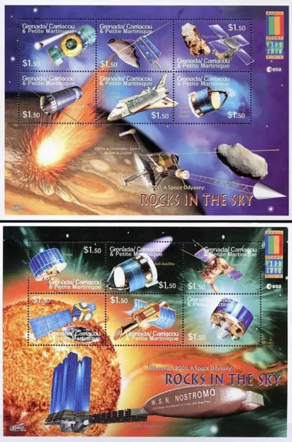 GRENADA-GRENADINES 2000 SPACE // MILLENNIUM 2 M/S MNH postfrisch 🚀