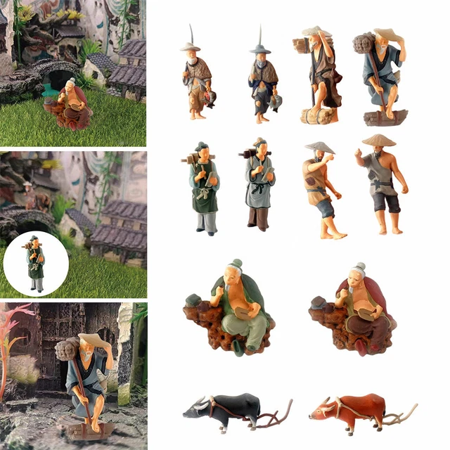 Figurines Photographes 1/87 H0 - Résine Peinte - Décoration De Bureau Ou De Parc Miniature - Neuf