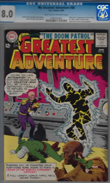 My Greatest Adventure #80-Cgc 8.0-1St Doom Patrol-1963 Silverage Dc