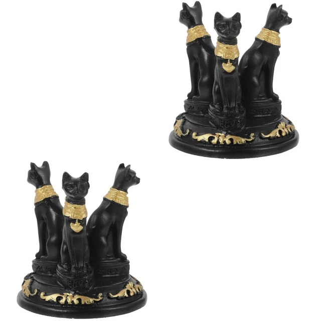 Set of 2 Décorations De Fête Statue Déesse Chat Egypte Decoration Égyptienne