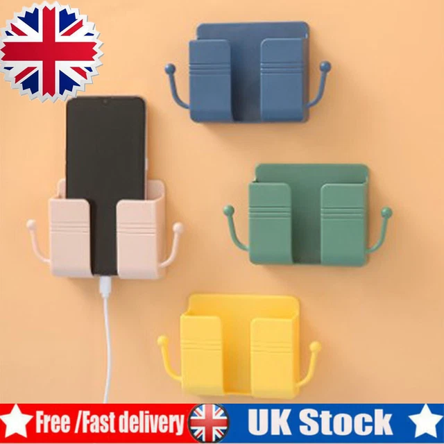 Wall Mounted Mobile Phone Charging Organizer Storage Box Holder Stand Rack Tool