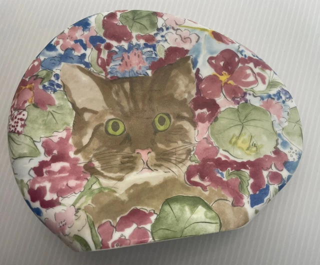 レアMinou-ettes by C. Pradalie - 1985 Cat One Vintage Minou-ettes Porcelain Cat Plate by C. Pradalie