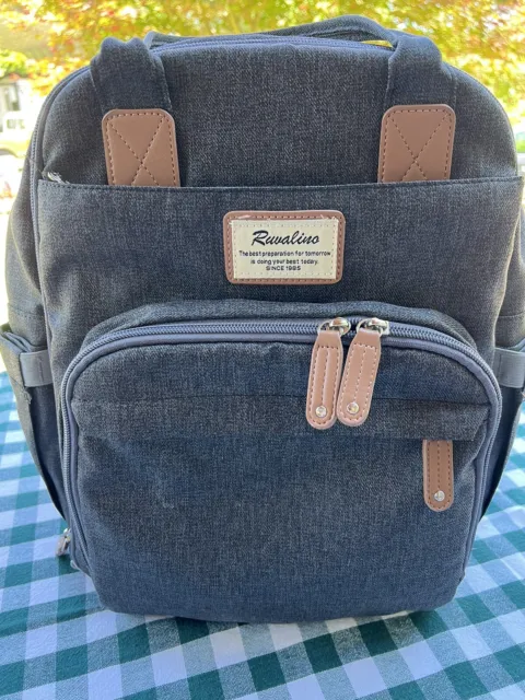 Diaper Bag Backpack, RUVALINO Multifunction Travel Back Pack Gray