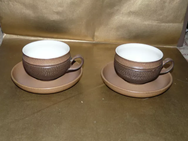 denby cotswold set of 2x tea cups and saucers
