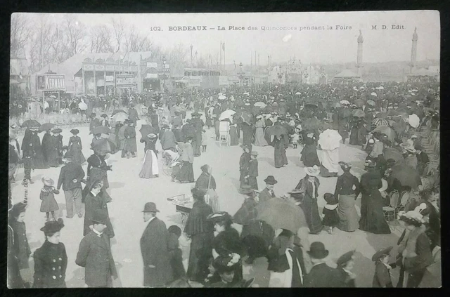 CPA 33 - Bordeaux - La Place des Quinconces pendant la Foire - Animée - Gironde