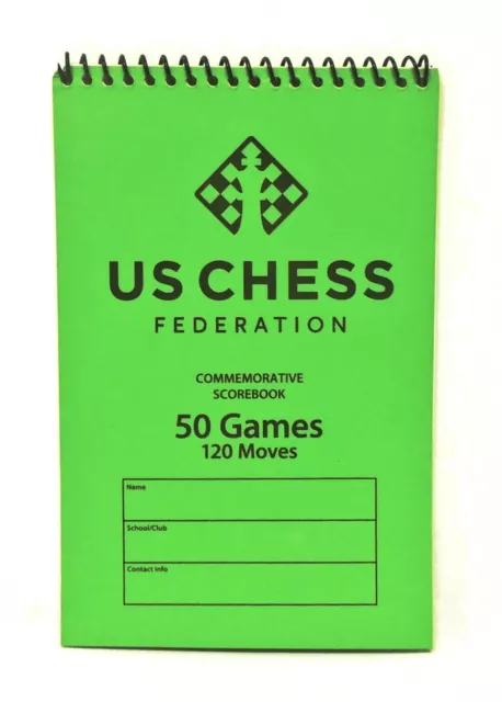 US Chess Federation Softcover Chess Scorebook - 50 Games – Green Score Book