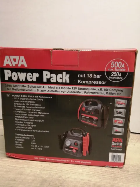 APA 16540 Power Pack, mit Kompressor und Starthilfe, 12 V 