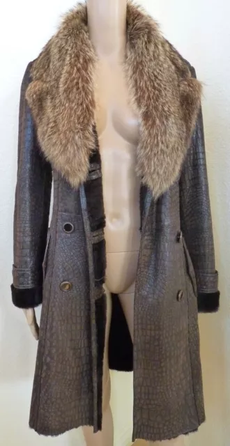 New Spanish Toscana Lamb Sheepskin Shearling Mouton Croc Fox Raccoon Fur Coat New Spanish Toscana Lamb Sheepskin Shearling Mouton Croc Fox Raccoon Fur Coat