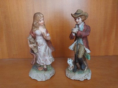 VECCHIA SCULTURA STATUINA FIGURA DONNA NAPOLETANA CERAMICA CAPODIMONTE CP NAPOLI 
