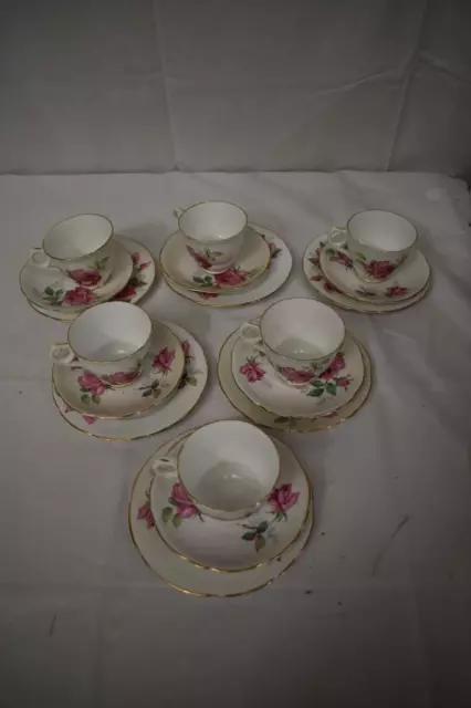 Royal Stafford 6 Tea Cups, Saucers & Side Plates Fine Bone China