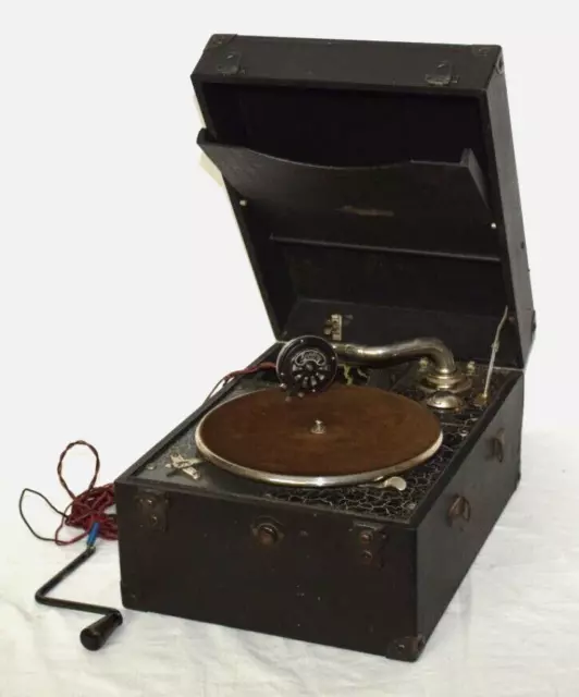 Schönes antikes Koffer-Grammophon, Reisegrammophon, Maxitone, um 1920-1930