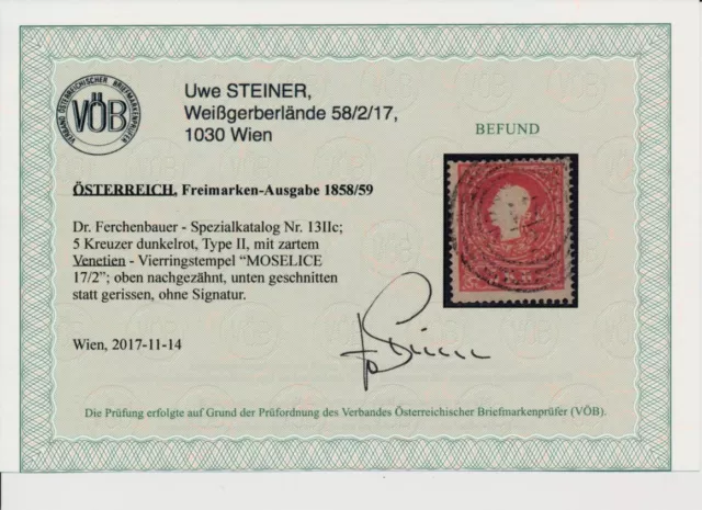 Österreich 1858 KREUZER-MARKE mit LOMBARDEI-VENETIEN STEMPEL! 5kr, MONSELICE