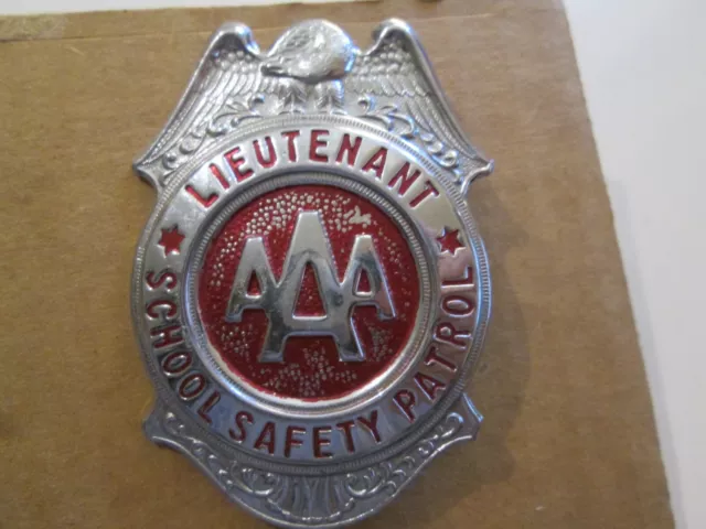 School Badge Metal Safety Patrol Lieutenant Silver Red Trim Grammes Allentown Us