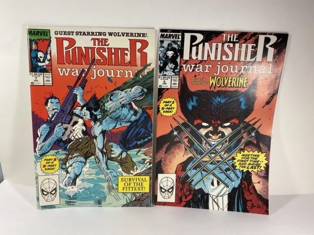 Marvel Comics The Punisher War Journal 1989 Wolverine Lot Jim Lee Art Vintage