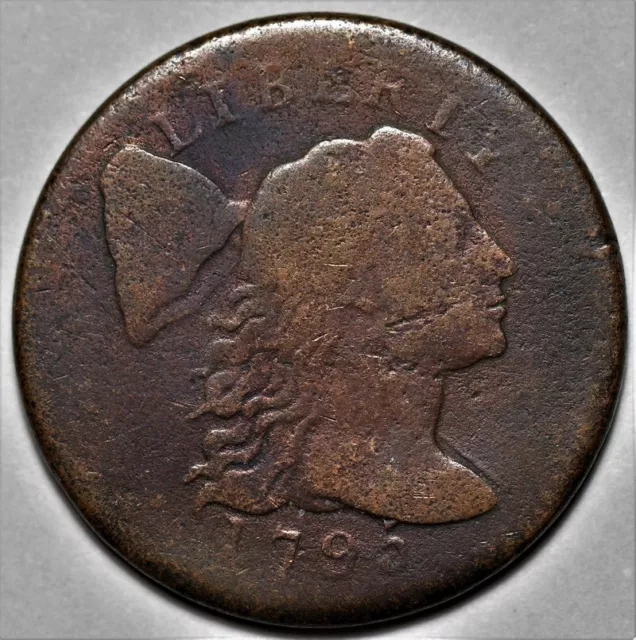 1795 Liberty Cap Large Cent - Plain Edge - US 1c Copper Penny Coin - L35