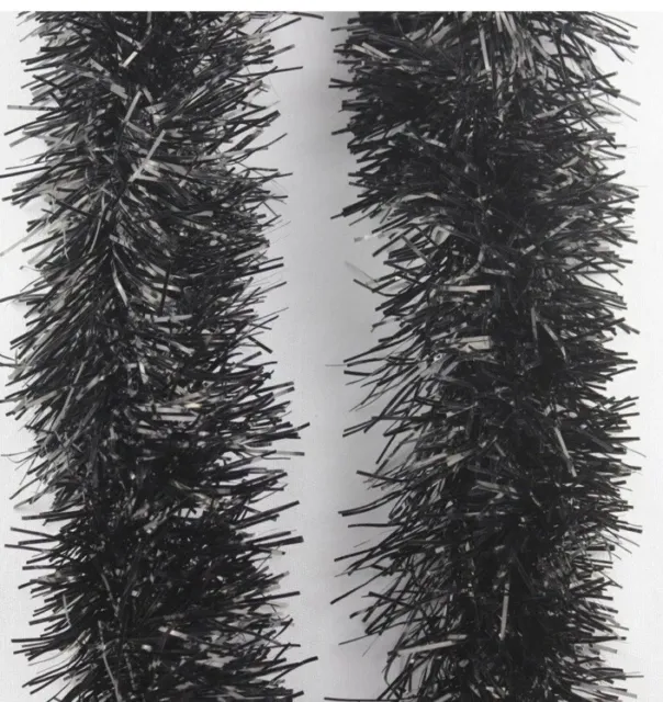 5ft Tinsel In Black X9 Pieces