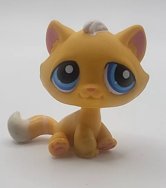 Littlest Petshop Lps #349 Hasbro Cat Gutter Cat Orange & White Blue Eyes