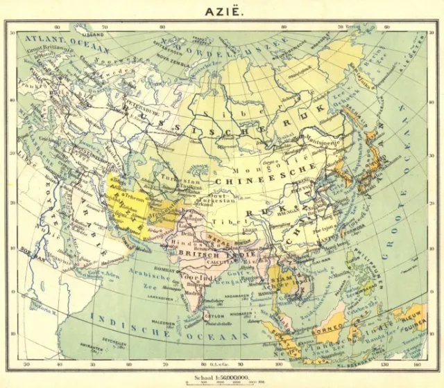 ASIA. Azië (2)  1922 old vintage map plan chart