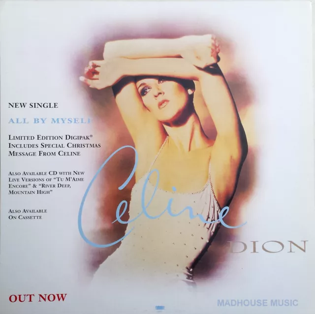 CELINE DION Display Card All By Myself UK PROMO ONLY Rare 12" x 12" Poster