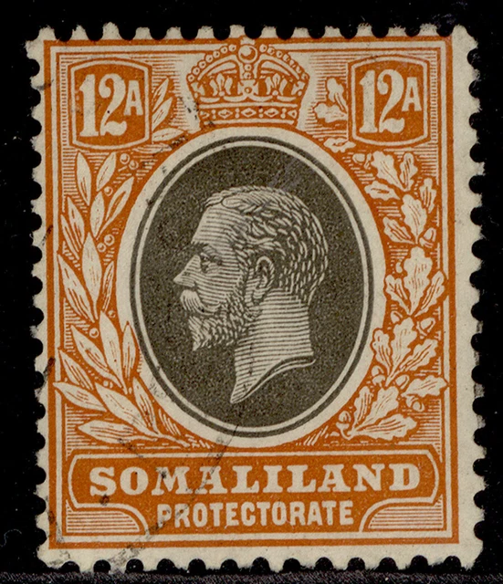 SOMALILAND PROTECTORATE GV SG81, 12a grey-black/orange-buff, FINE USED. Cat £15.