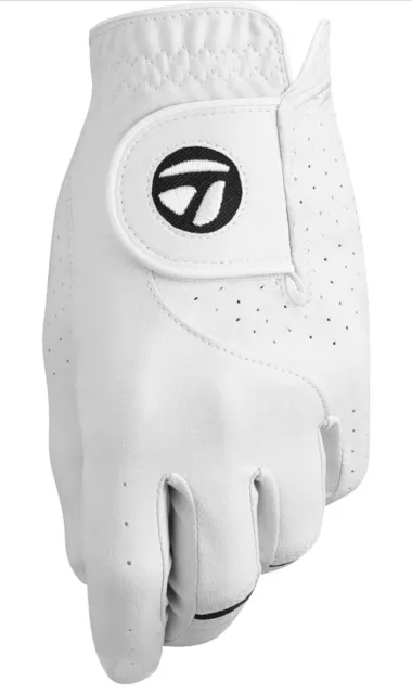 Taylormade Stratus Tech Men’s Left Hand Golf Glove Size M White HyperTec Leather