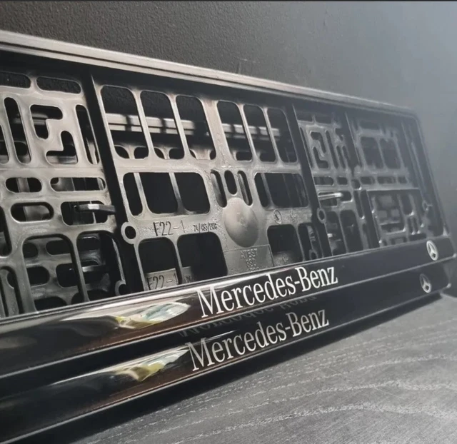 SET OF X2 MERCEDES BENZ Number Plate Surrounds Holders Frames For Any