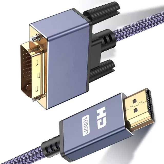 HDMI à DVI - D 24 + 1 broche câble adaptateur d'affichage mâle / mâle HDTV