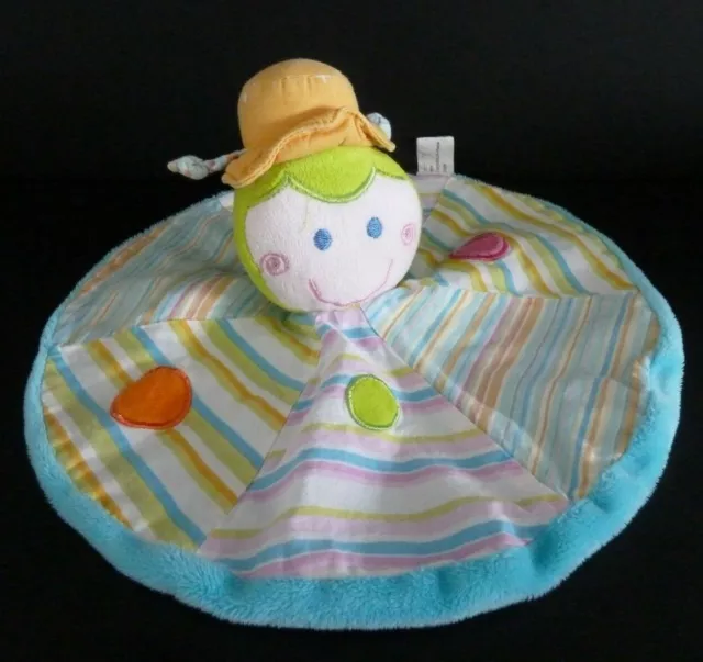 Dc3- Doudou Plat Maxita Coccinelle Araignee Bleu Rond Rose Chapeau Jaune Ttbe