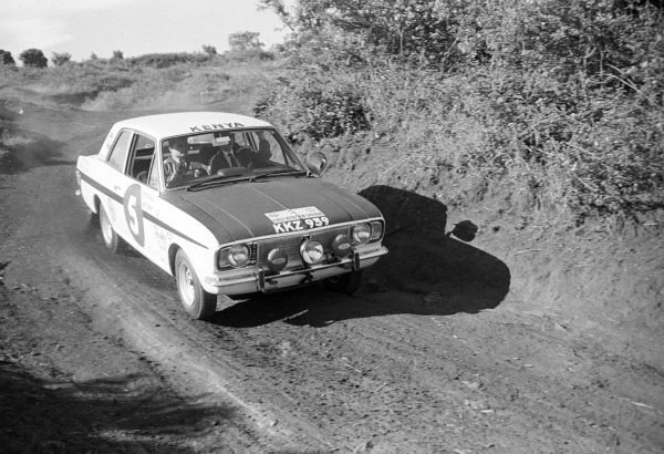 Photo Ancienne Course Auto – Lotus Ford Cortina MkII, Rally Car, 1968, Tirage Original