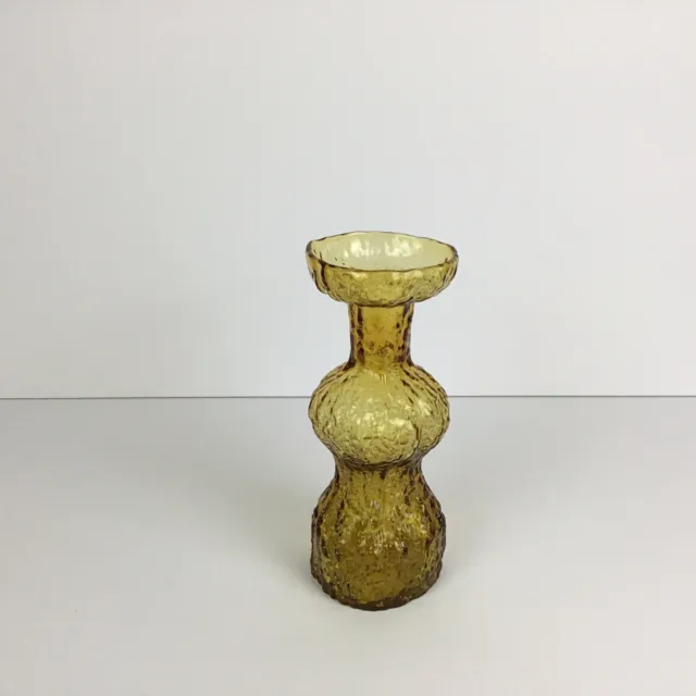 Vintage Japanese amber bark vases textured glass bud vase Mid Century