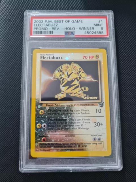 Pokemon Card - Electabuzz Reverse Holo Best Of WINNER Promo # 1 WOTC - PSA 9