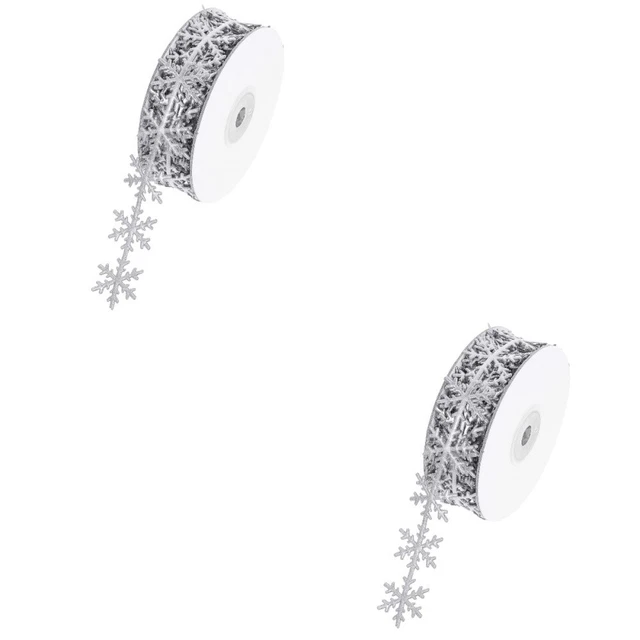 2x Schneeflocke Verpackung Band Weihnachten Baum Bänder