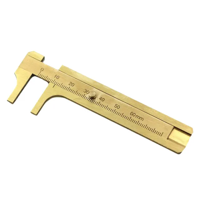 Hot New 80mm Handy Sliding Gauge Brass Vernier Caliper Mini Brass Pocket Ruler