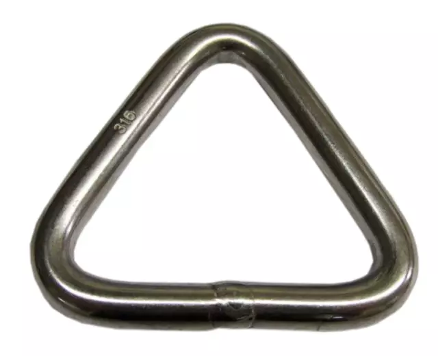 STAINLESS STEEL TRIANGULAR RING-TRIANGLE DELTA LINK 3mmx35mm webbing marine