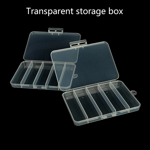 Set Di 4 Scatole Portaoggetti In Plastica Trasparente Con Manici Neri – Contenitori Rettangolari - 5