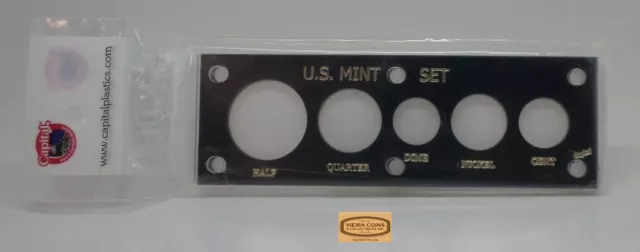 Capital Black Deluxe U.S. Mint Set, 5 coins Holder -  2 X 6 inches - #48861