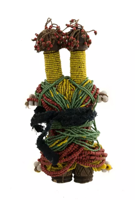 Doll Ham Pilu Fali Statue African Cameroon Beads African -33.5oz3
