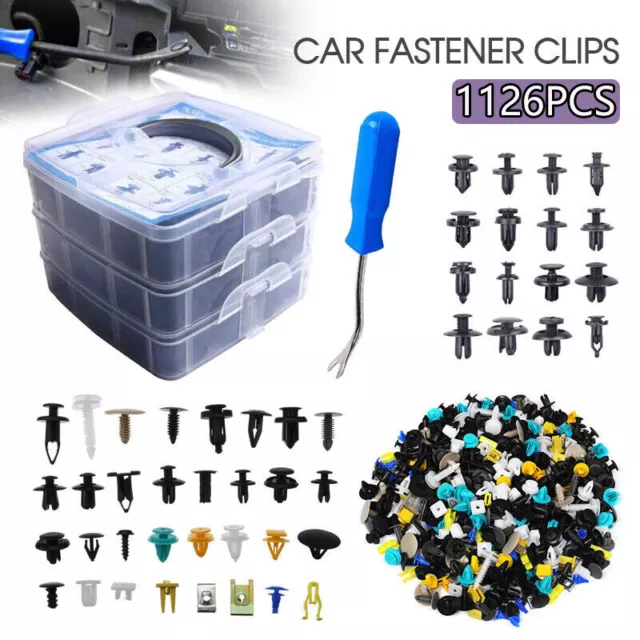 1126PCS Car Body Trim Clips Retainer Bumper Auto Panel Push Plastic Fastener Kit