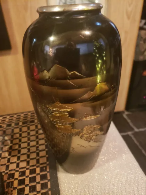 Multi Metal Brass Vase Japan 1960s 'Showa Era'