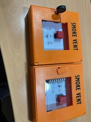 Dos Naranja (usado) detectores de humo RESPIRADEROS Ruptura De Vidrio (BQ)