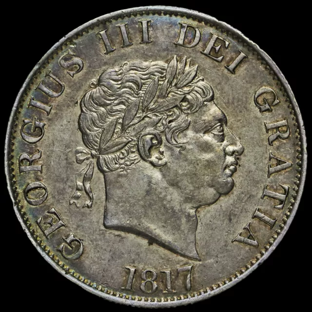 1817 George III Milled Silver Half Crown, Small Head, EF