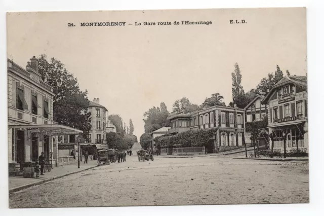 MONTMORENCY Val D'Oise CPA 95 la gare et le restaurant route de l'hermitage