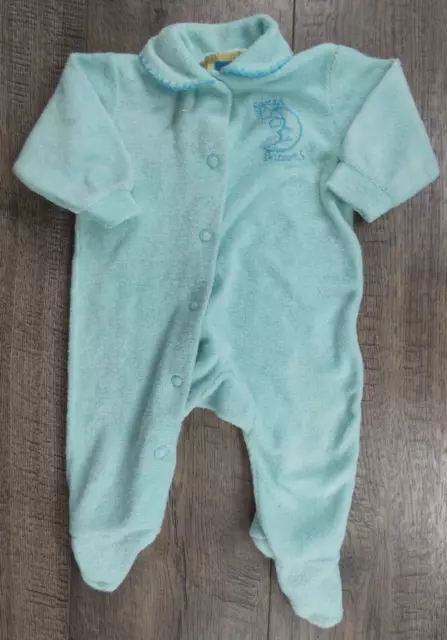 Baby Boy Clothes Vintage Carter's Small 0-3 Month Terry Cloth Dreams Sleeper
